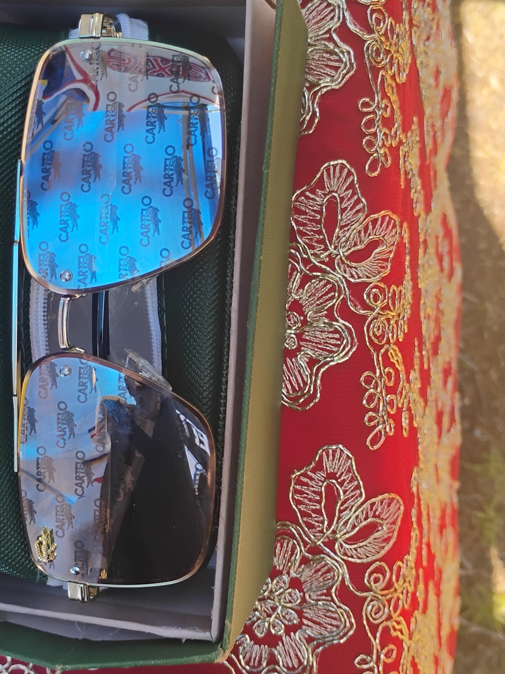 Cartelo Blue Mirrored Aviator Sunglasses